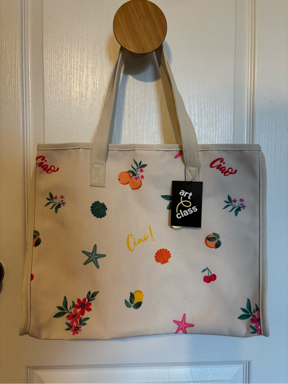 art class Canvas Tote with Summer Motifs